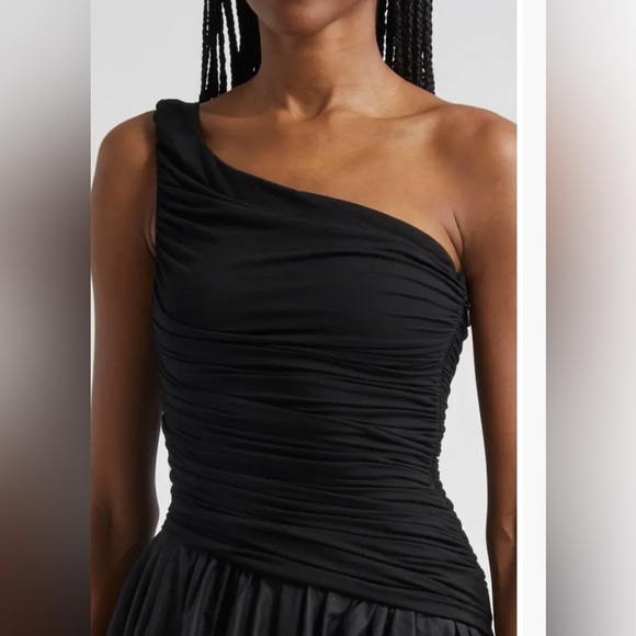 Elexiay Lagos Asymmetric One-Shoulder Mixed Media Dress ✨🔥🔥SZ M - Picture 8 of 11